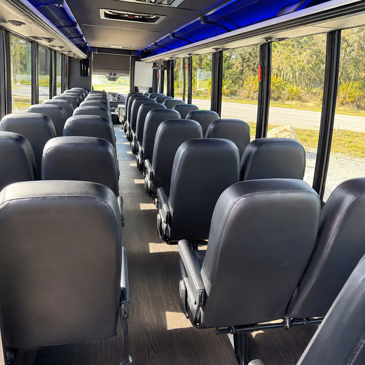 plantation 28 passenger minibus inside