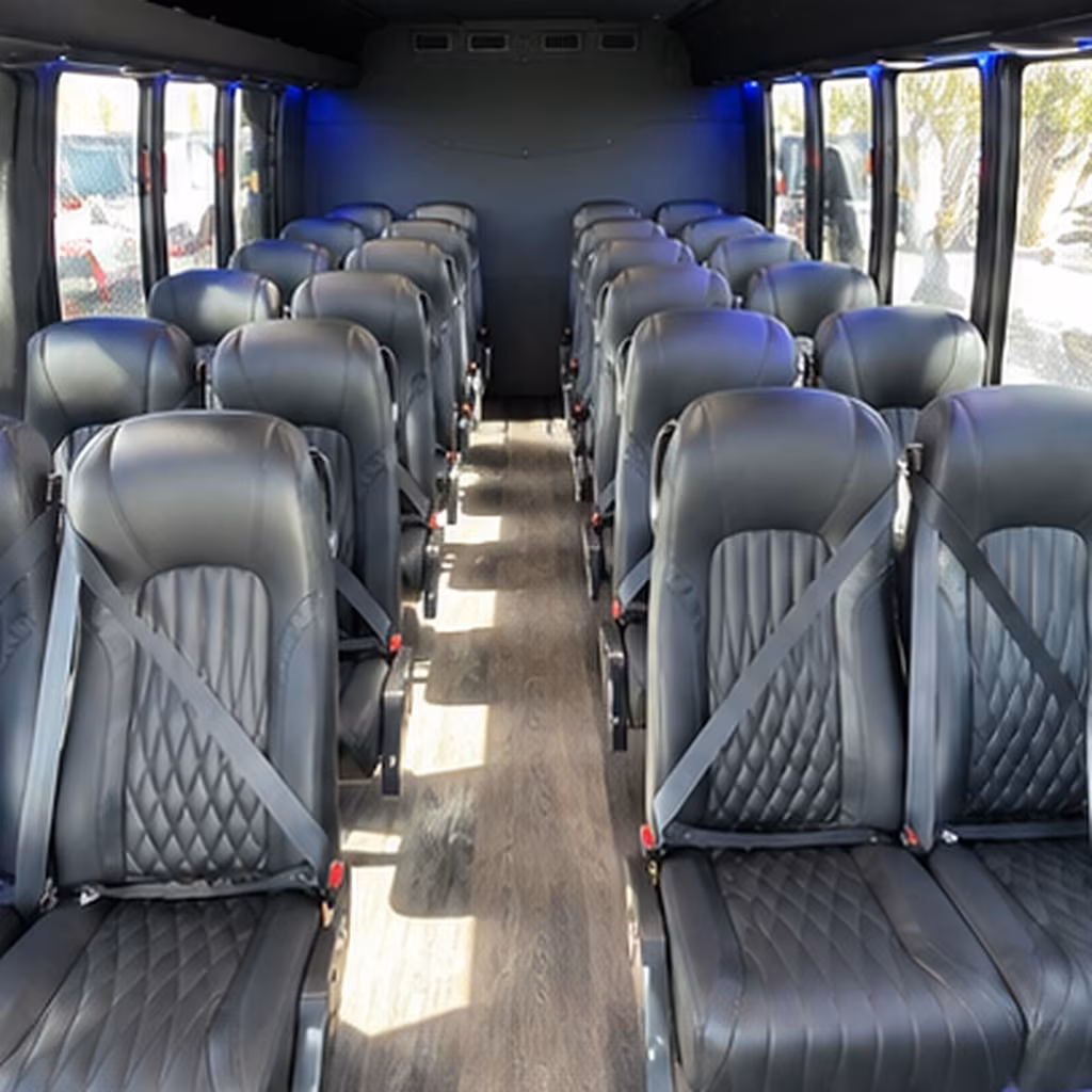 plantation 35 passenger minibus interior